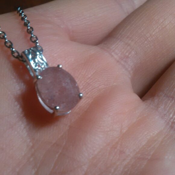 Cherry Tanzurine Sterling Silver Pendant Stainless Steel Necklace - Picture 10 of 12